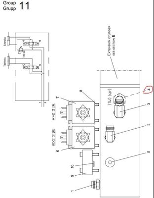 CE 60120571 Tahliye Valfı Sany Reach Stacker Parçaları